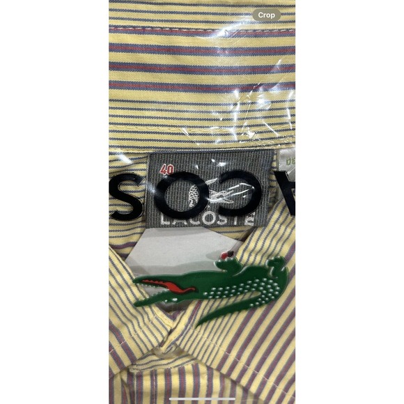Lacoste Short Sleeve Button Down Men’s Dress Shirt With Pocket Size 40 NWT! - Picture 2 of 3